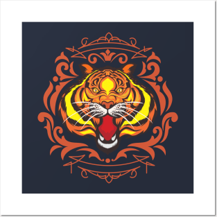 Angry Tiger Design Posters and Art